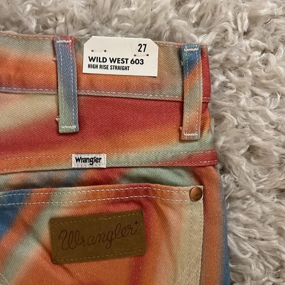 Wrangler Wild West 603 High Rise Straight Multicolored Jeans Size 27 - Picture 6 of 6